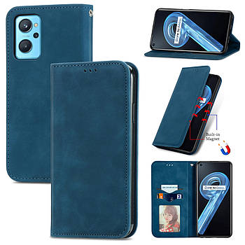 Чохол-книжка Skin Feel Leather Wallet для Oppo A96 / A76 / A36 / Realme 9i Blue