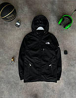 Легка весняна чоловіча чорна вітровка The North Face з капюшоном, зручна демісезонна куртка Норт Фейс лого