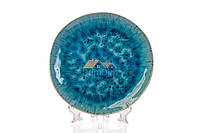 Тарелка мелкая 21 см керамическая голубая  Скандия круглая \керамика большая тарелка обеденная