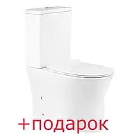 Qtap Virgo Унитаз напольный Rimless 608x360x800 мм