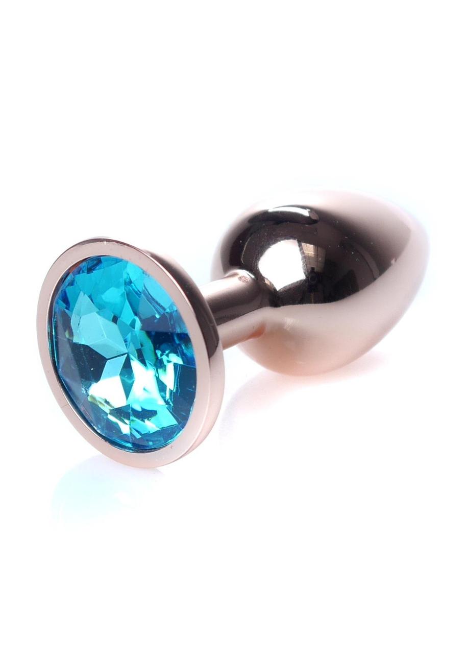Анальна пробка з кристалом — Jewellery Red Gold Plug Light Blue