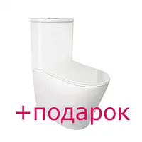 Унитаз-компакт Qtap Stork безободковый с сиденьем Soft-close QT15222178W