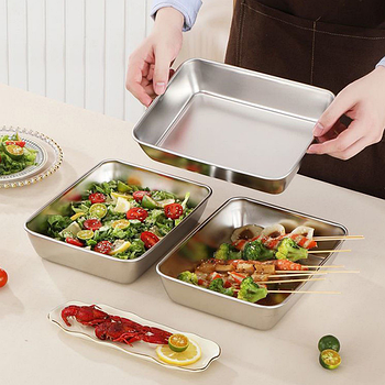 Металеві контейнери для продуктів контейнери для зберігання їжі та приготування в духовці 0,4 л