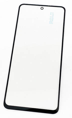 Скло дисплея для Xiaomi Redmi Note 9 Pro/Note 9S, чорне, з OCA-плівкою, оригінал (Китай) з олеофобним, фото 1
