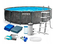 Intex Бассейн каркасный 26744 NP лестница, насос-фильтр, в коробке, 549 см*122 см