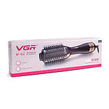 Фен-гребінець для укладання волосся VGR V-492 з іонізацією 1000W Black (3_04598), фото 5