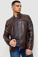 Куртка мужская демисезонная экокожа, цвет коричневый, размер 5XL, 243R2029-1