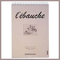 Блокнот на спіралі для ескізів та нарисів Ebauche Sennelier 130 аркушів Скетчбук мини Блокнот Альбом