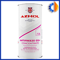 Червоний концентрат антифризу AZMOL Antifreeze G12+ 1,5 л для охолодження автомобіля, концентрат g12 азмол