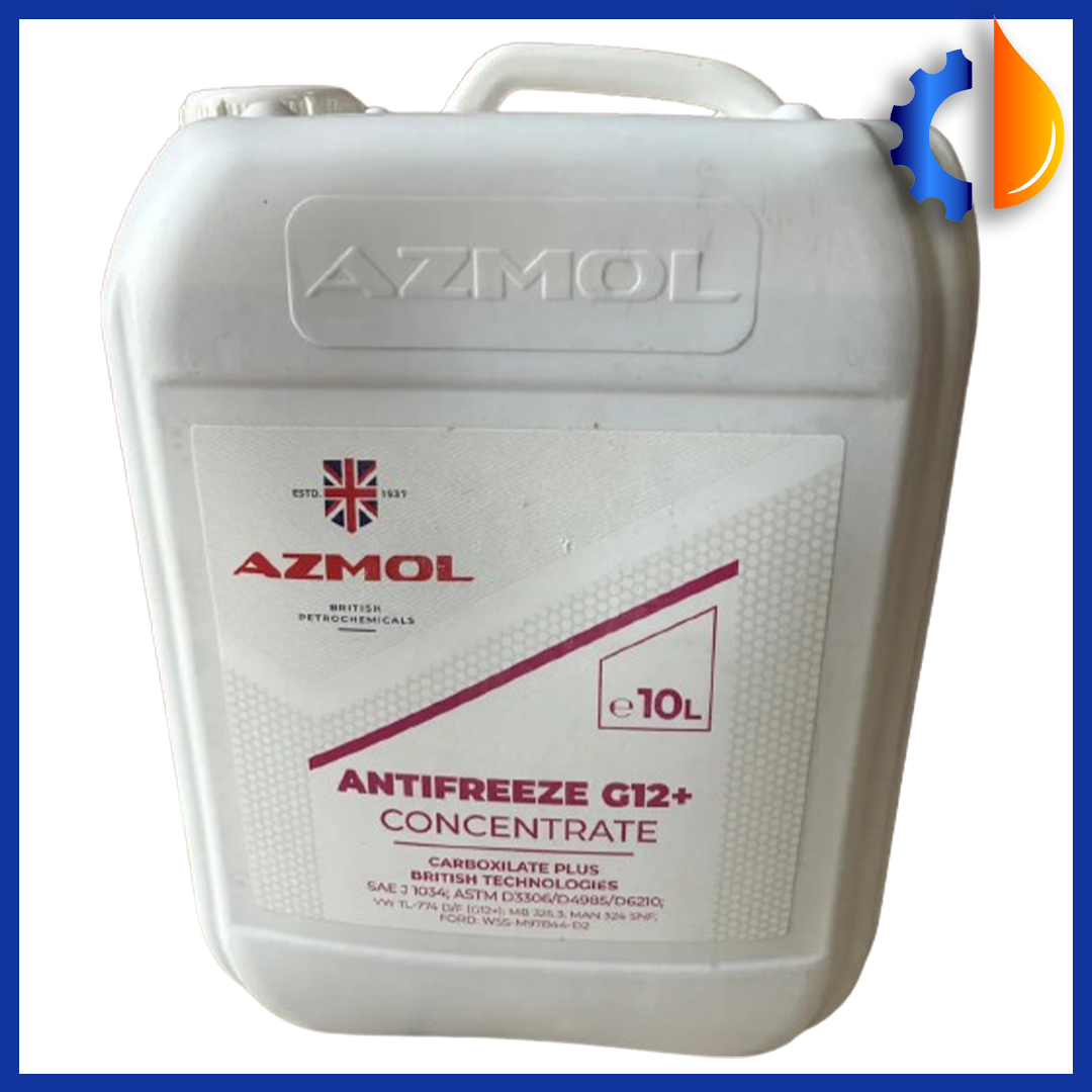 Червоний концентрат антифризу AZMOL Antifreeze G12+ 10 л для охолодження автомобіля, концентрат g12 азмол