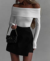 Женский стильный юбка-шорты потайная молния на высокой посадке размер S-M , M-L ткань костюмка