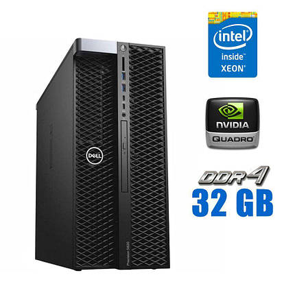 Робоча станція Dell Precision T5820 Tower / Intel Xeon W-2133 (6 (12) ядер по 3.6 - 3.9 GHz) / 32 GB DDR4 / 256 GB SSD / nVidia, фото 1
