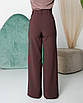 Жіночі брюки палаццо Анталія шоколад, стильні широкі штани із завищеною талією, фото 6