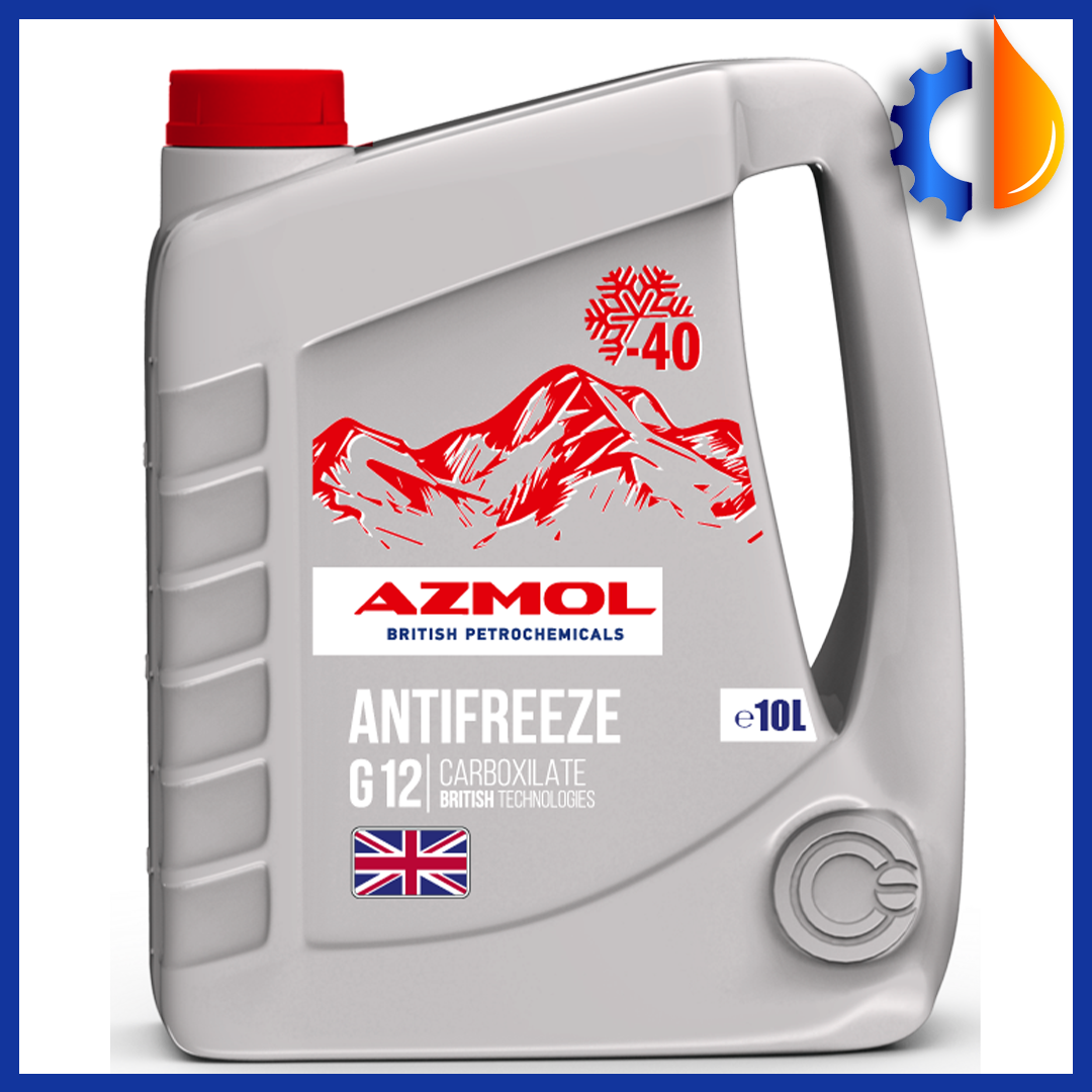 Рідина охолоджуюча Antifreeze G-12 Plus Azmol для автомобіля 10 л, якісний червоний антифриз для авто