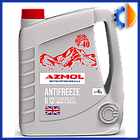 Жидкость охлаждающая Antifreeze G-12 Plus Azmol для автомобиля 4л, качественный красный антифриз для авто