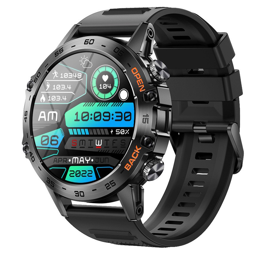 UWatch Розумний смарт годинник Smart Delta K52 Black Rubber, 2 ремешка