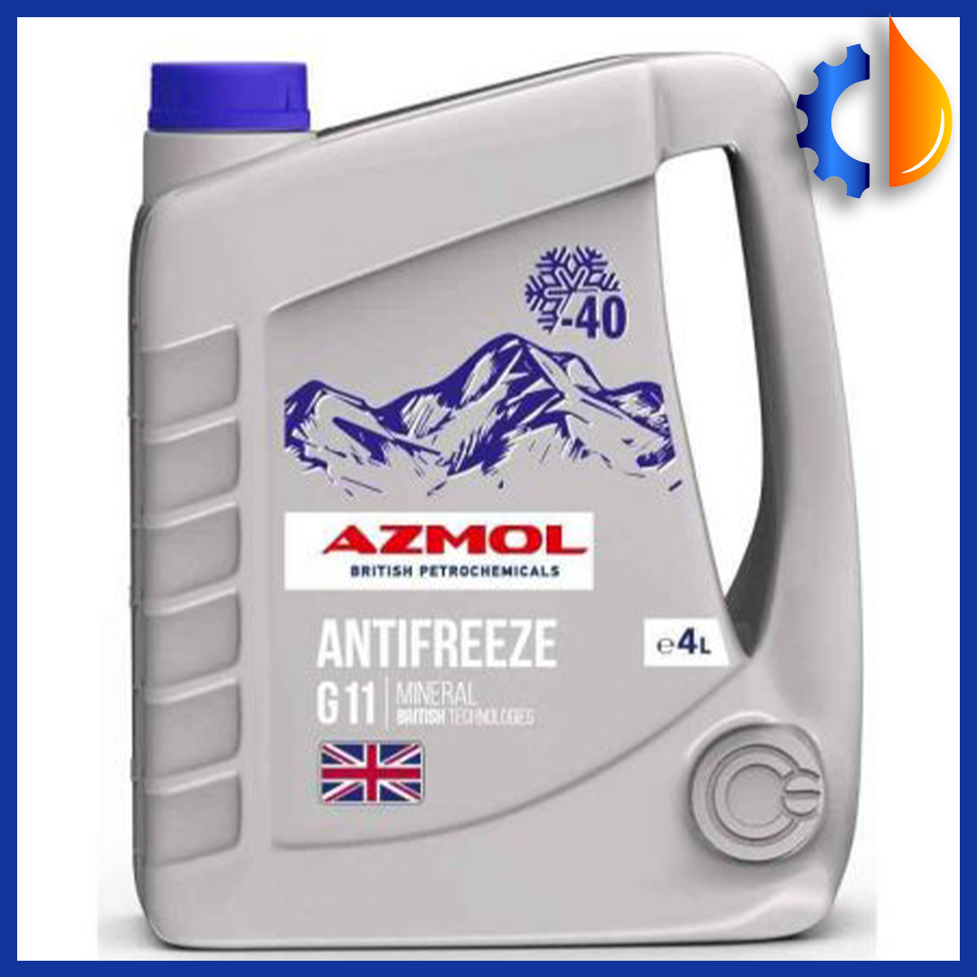 Охолоджувальна рідина для автомобіля Antifreeze G-11 AZMOL 4 літр, синій антифриз для системи охолодження Азмол