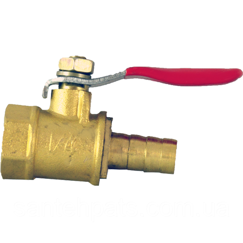 Кран кульовий 1/4" зі штуцером на 6 мм, фото 1