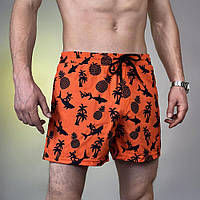 Мужские шорты летние оранжевые пляжные молодежные для купания легкие повседневные модные шорты для парней