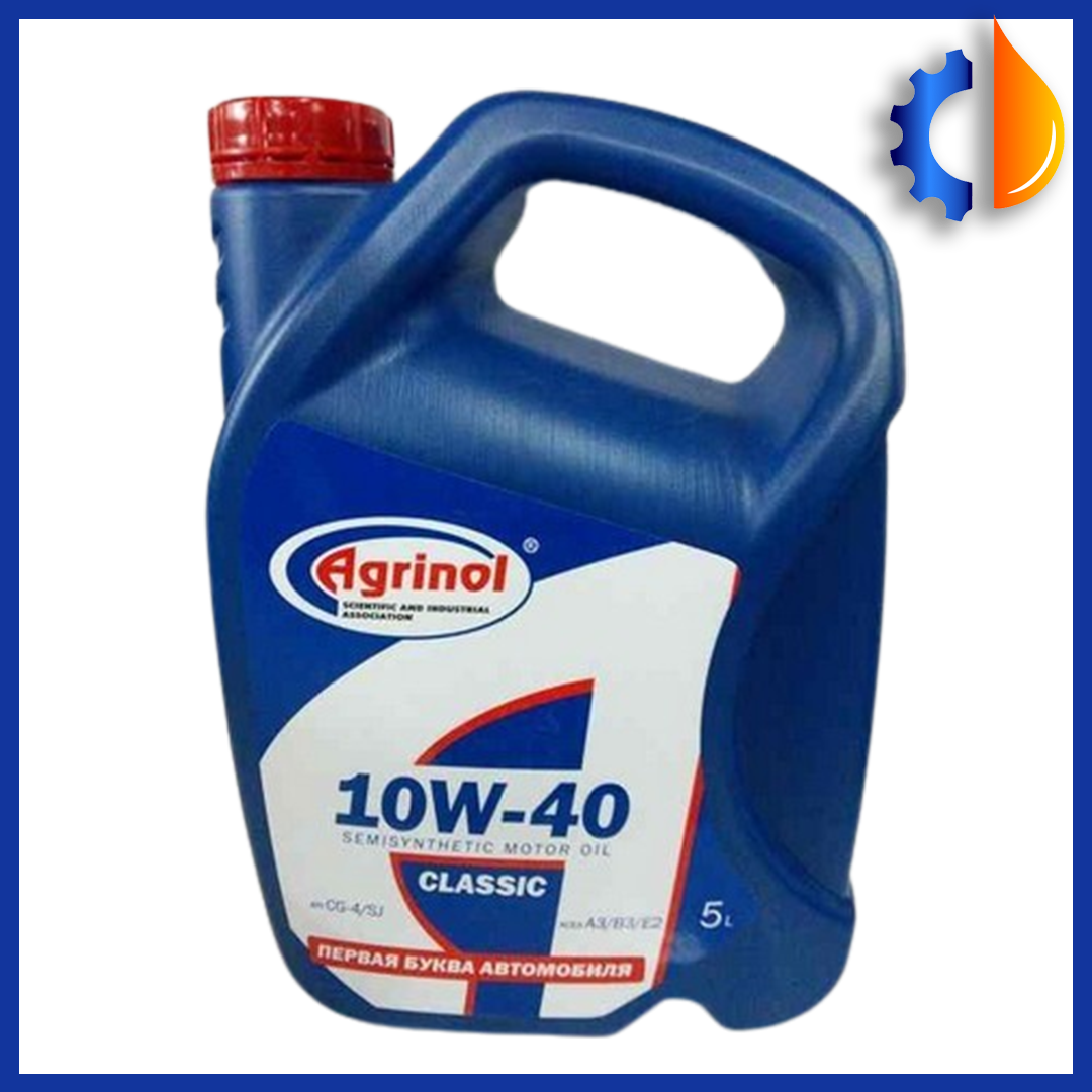 Напівсинтетична моторна олива Agrinol 10W-40 CG-4/SJ 5 л, універсальна олива Агрінол для автомобілів