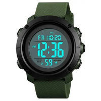 Часы наручные мужские SKMEI 1434AGWT ARMY GREEN-WHITE, часы армейские оригинал. YO-530 Цвет: зеленый
