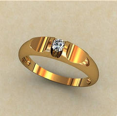 Вінчальне золотое кольцо 585* проби цікавої форми