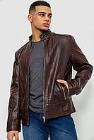 Куртка мужская демисезонная экокожа, цвет коричневый.