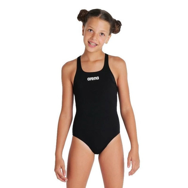 Дитячий Купальник Arena TEAM SWIMSUIT SWIM PRO SOLID Чорний, Білий 128 (004762-550 128)