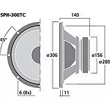 Сабвуферний динамік 12" Monacor SPH-300TC, фото 2