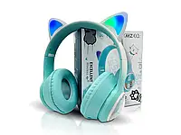 Беспроводные наушники накладные bluetooth (кошечка с ушками) AKZ-02C (6D sound effect) Блютуз наушники