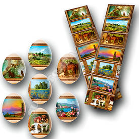 Термоетикетки для пасхальних яєць на 7 штук "Живопис" 100 шт/уп.
