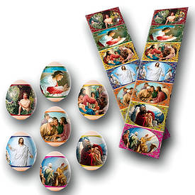 Прикраса великодні на яйця 7 яєць "Біблійна" 100 шт/уп.