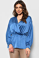 Блуза женская голубого цвета атлас