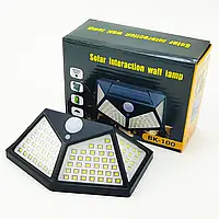 Фасадный Cветильник на солнечной батарее с датчиком движения Solar Wall Lamp 100 LED