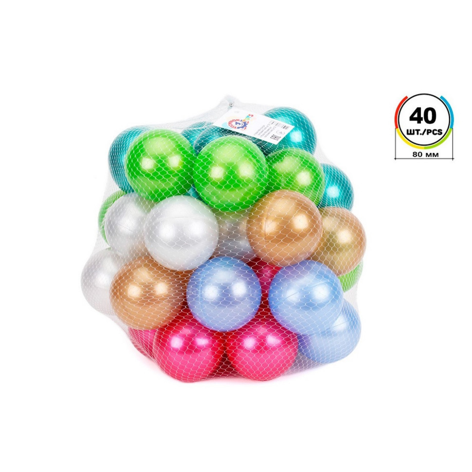 Набір кульок для сухих басейнів, 40 шт. у сітці 8 см Технок Різнобарвний (2000002603818)