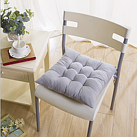 Подушка - сидушка на стілець 38*38 см. Світло-сіра
