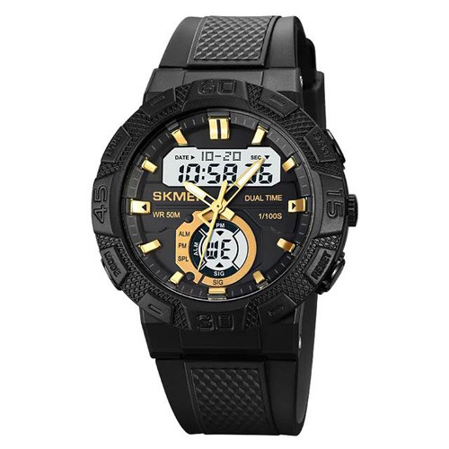 Годинник наручний чоловічий Skmei 1881GDWT 5 ATM 46 мм Black/Gold