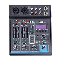 Микшер DJ Sound Mixer 4-канальный студийный аудио микшер настольная система LCD цифровой профессиональный