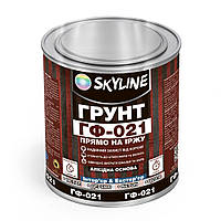Грунт ГФ-021 алкидный антикоррозионный универсальный Skyline 1 кг Красно-коричневый ZR, код: 8248462