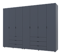 Распашной шкаф для одежды Гелар комплект Doros цвет Графит 3+4 двери ДСП 271,2х49,5х203,4 (42 ON, код: 8037464