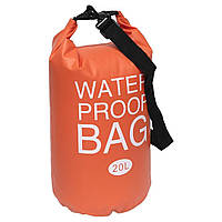Водонепроницаемая сумка - гермомешок на 20 л для защиты вещей от влаги C-20L Оранжевый