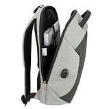 Рюкзак для підлітка (міський) Optima 17", білий/чорний (O96907-03), фото 3