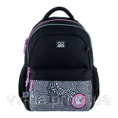 Рюкзак шкільний GoPack Education Striped Cat, для дівчаток, чорний (GO24-182M-5)