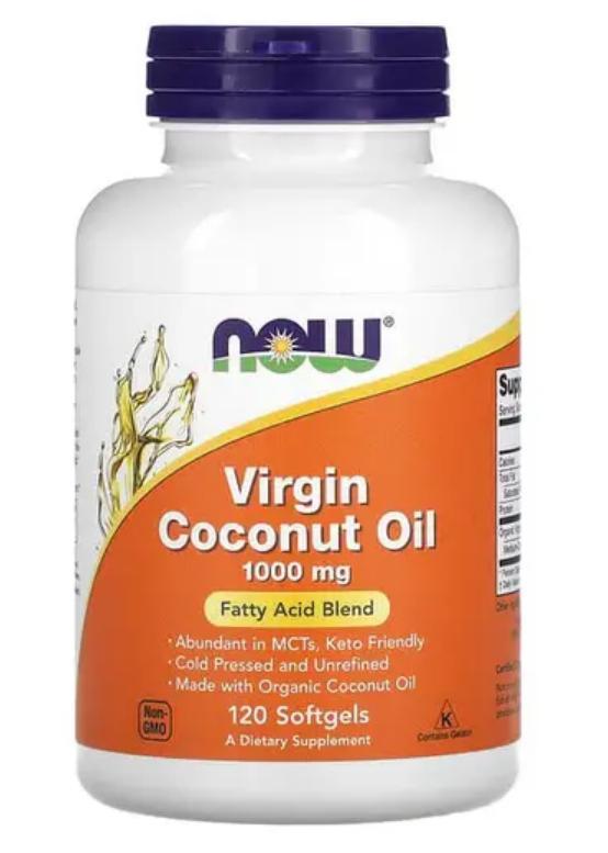 Кокосова олія NOW Foods COCONUT OIL 1000 мг 120 гелевых капсул