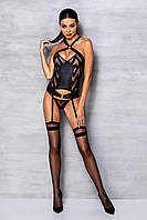 Корсет с геометрическим орнаментом и стринги HIMA CORSET black S/M - Passion