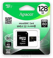 Флеш карта microSDXC (UHS-1) Apacer 128Gb class 10 (adapter SD) AP128GMCSX10U1-R