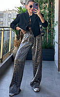 Стильні жіночі брюки з леопардовим принтом Тканина Якісний турецький шовк котон  Туреччина Розміри  S-М і L-XL