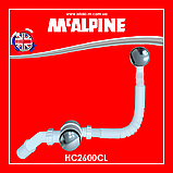 Сифон для ванни / піддону клік-клак хромований McAlpine HC2600CL, фото 3