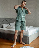 Чоловічий піжамний костюм, колір зелений р.L 453363