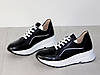 Кросівки жіночі з натуральної шкіри чорні на білій підошві 37р, фото 4